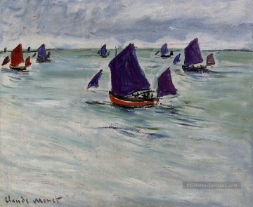  ville Tableaux - Bateaux de pêche au large de Pourville Claude Monet